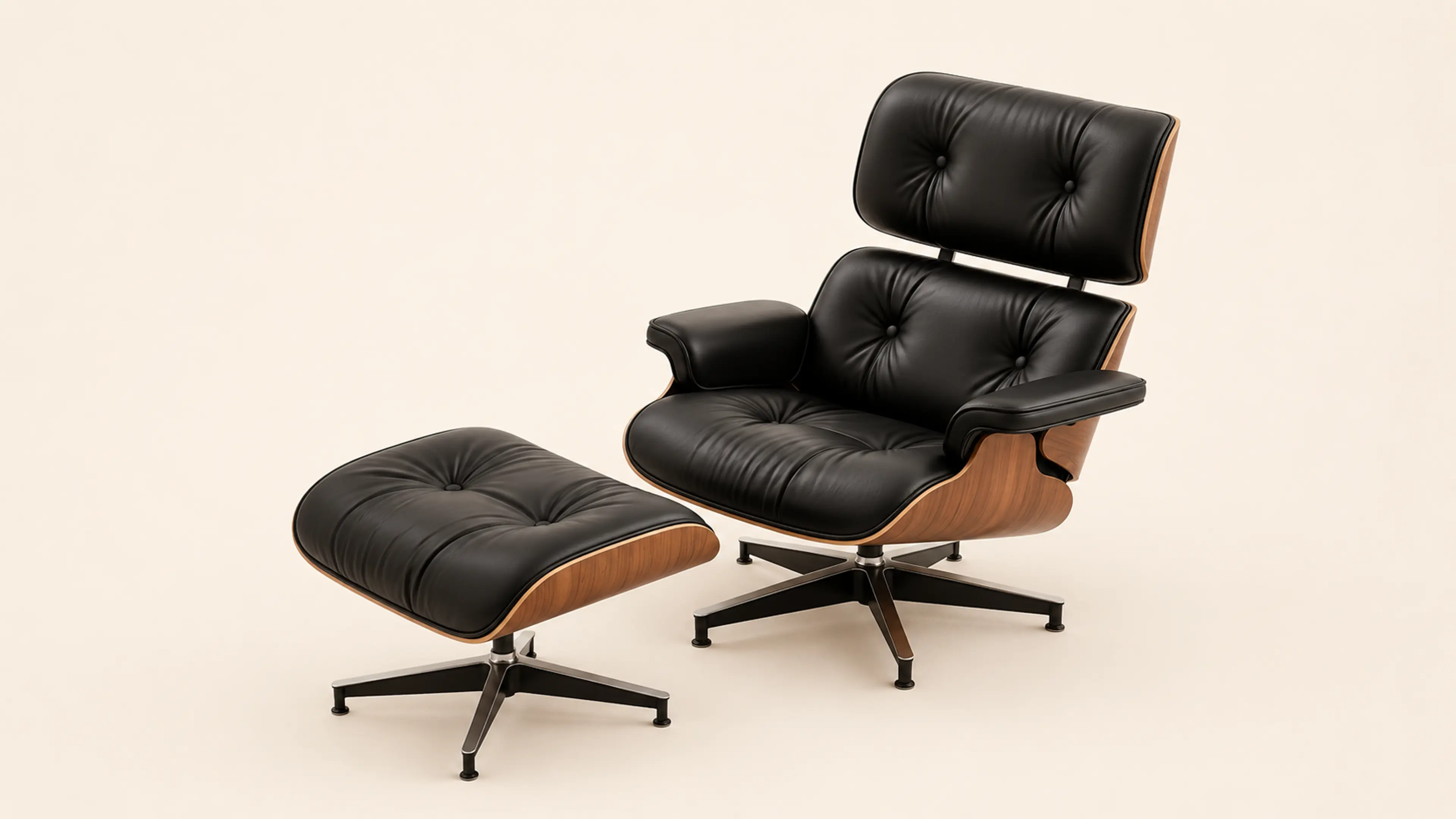 Corrigan Studio Genuine Leather Swivel Lounge Chair With Ottoman