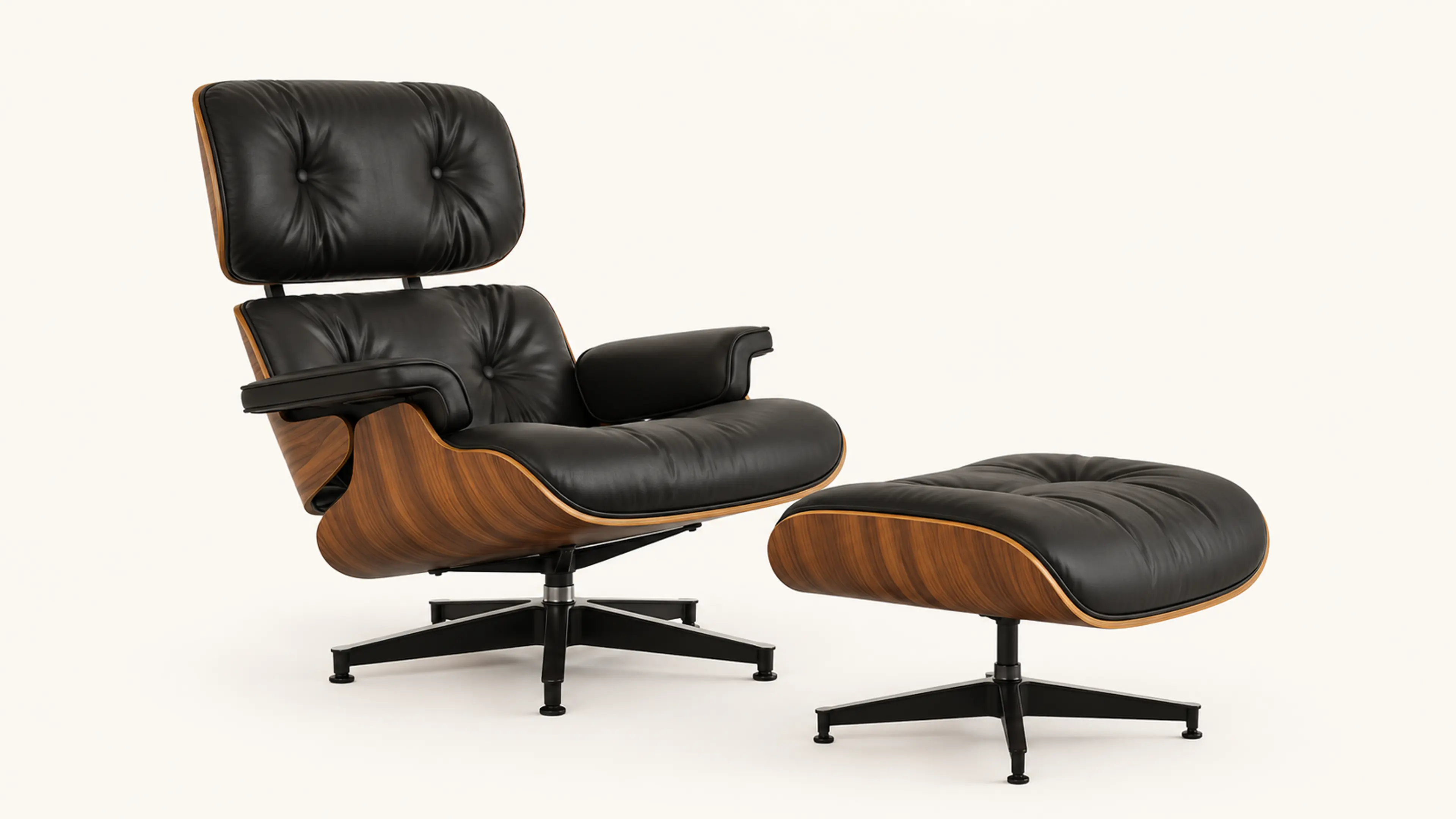 Corrigan Studio Mid Century Genuine Leather Recliner Lounge Chair With Ottoman